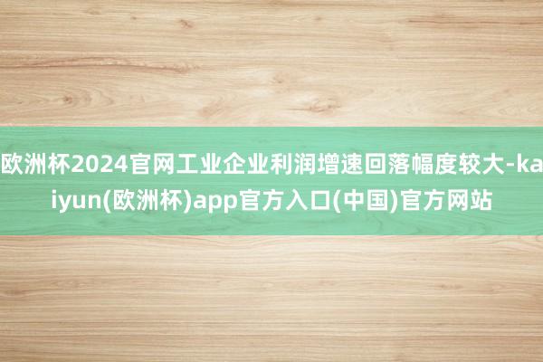 欧洲杯2024官网工业企业利润增速回落幅度较大-kaiyun(欧洲杯)app官方入口(中国)官方网站