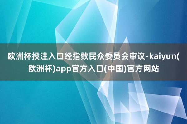 欧洲杯投注入口经指数民众委员会审议-kaiyun(欧洲杯)app官方入口(中国)官方网站