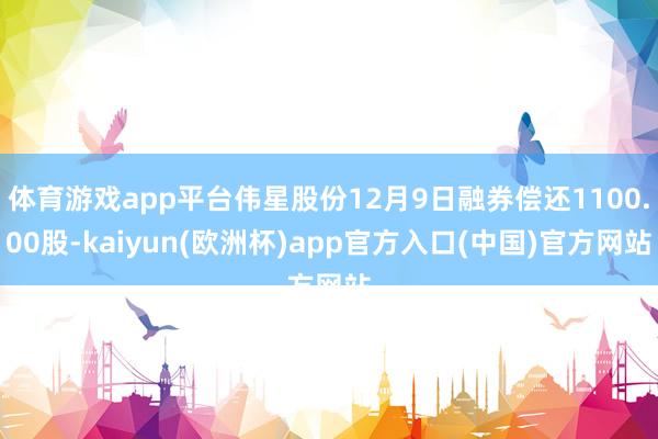 体育游戏app平台伟星股份12月9日融券偿还1100.00股-kaiyun(欧洲杯)app官方入口(中国)官方网站