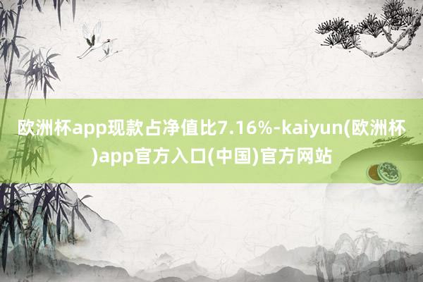 欧洲杯app现款占净值比7.16%-kaiyun(欧洲杯)app官方入口(中国)官方网站