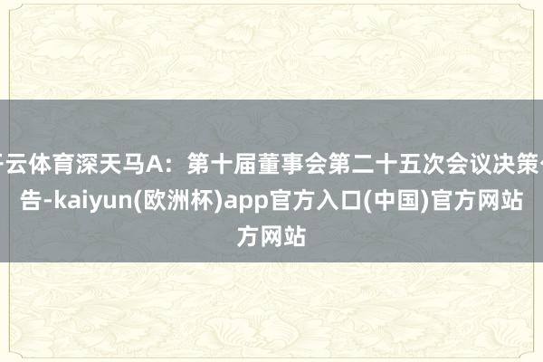 开云体育深天马A：第十届董事会第二十五次会议决策公告-kai