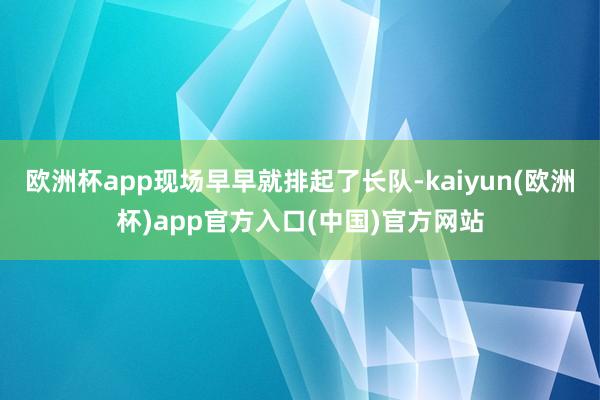 欧洲杯app现场早早就排起了长队-kaiyun(欧洲杯)ap