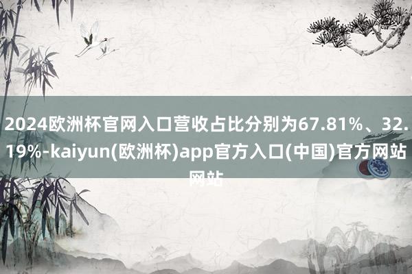 2024欧洲杯官网入口营收占比分别为67.81%、32.19%-kaiyun(欧洲杯)app官方入口(中国)官方网站