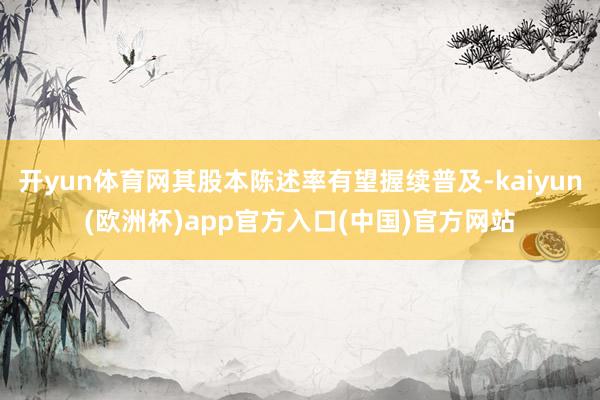 开yun体育网其股本陈述率有望握续普及-kaiyun(欧洲杯