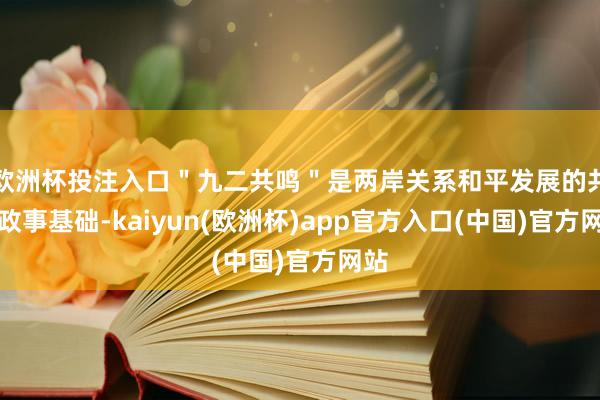 欧洲杯投注入口＂九二共鸣＂是两岸关系和平发展的共同政事基础-