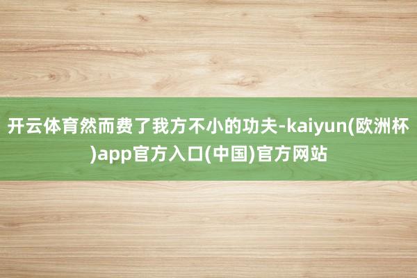 开云体育然而费了我方不小的功夫-kaiyun(欧洲杯)app