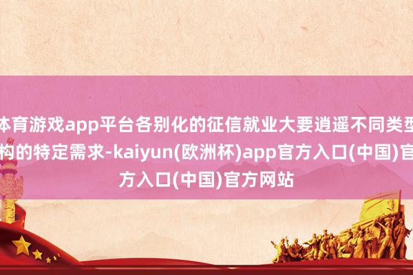 体育游戏app平台各别化的征信就业大要逍遥不同类型金融机构的特定需求-kaiyun(欧洲杯)app官方入口(中国)官方网站