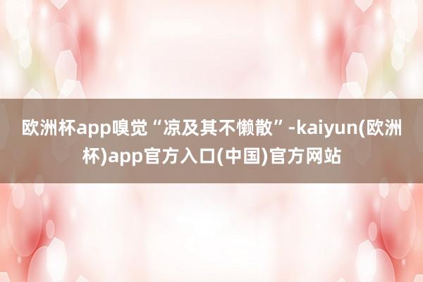 欧洲杯app嗅觉“凉及其不懒散”-kaiyun(欧洲杯)ap