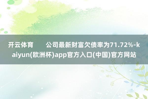 开云体育       公司最新财富欠债率为71.72%-ka