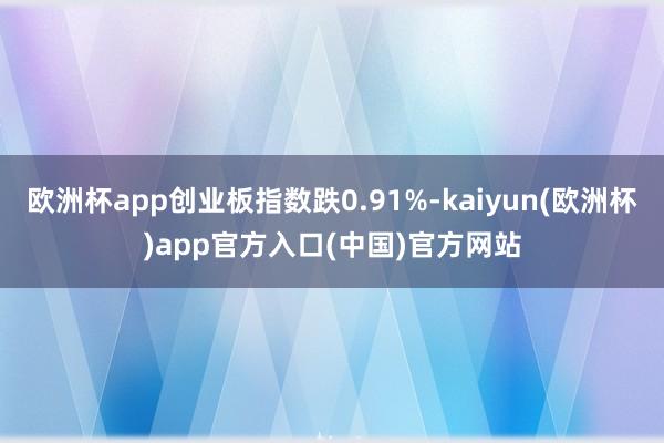 欧洲杯app创业板指数跌0.91%-kaiyun(欧洲杯)app官方入口(中国)官方网站