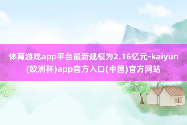 体育游戏app平台最新规模为2.16亿元-kaiyun(欧洲