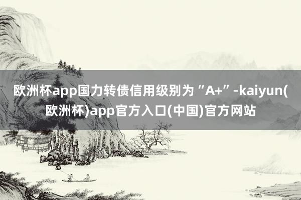 欧洲杯app国力转债信用级别为“A+”-kaiyun(欧洲杯)app官方入口(中国)官方网站