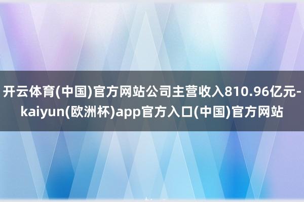 开云体育(中国)官方网站公司主营收入810.96亿元-kai