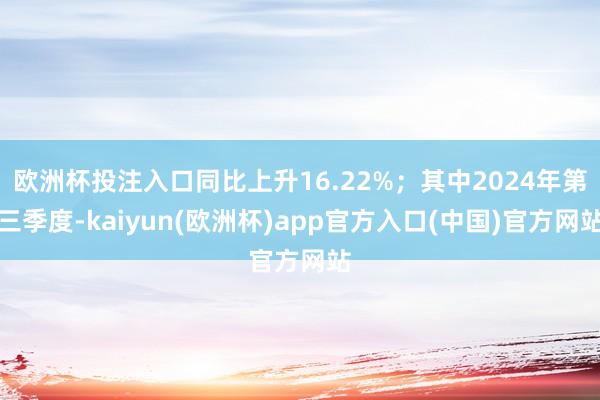 欧洲杯投注入口同比上升16.22%；其中2024年第三季度-